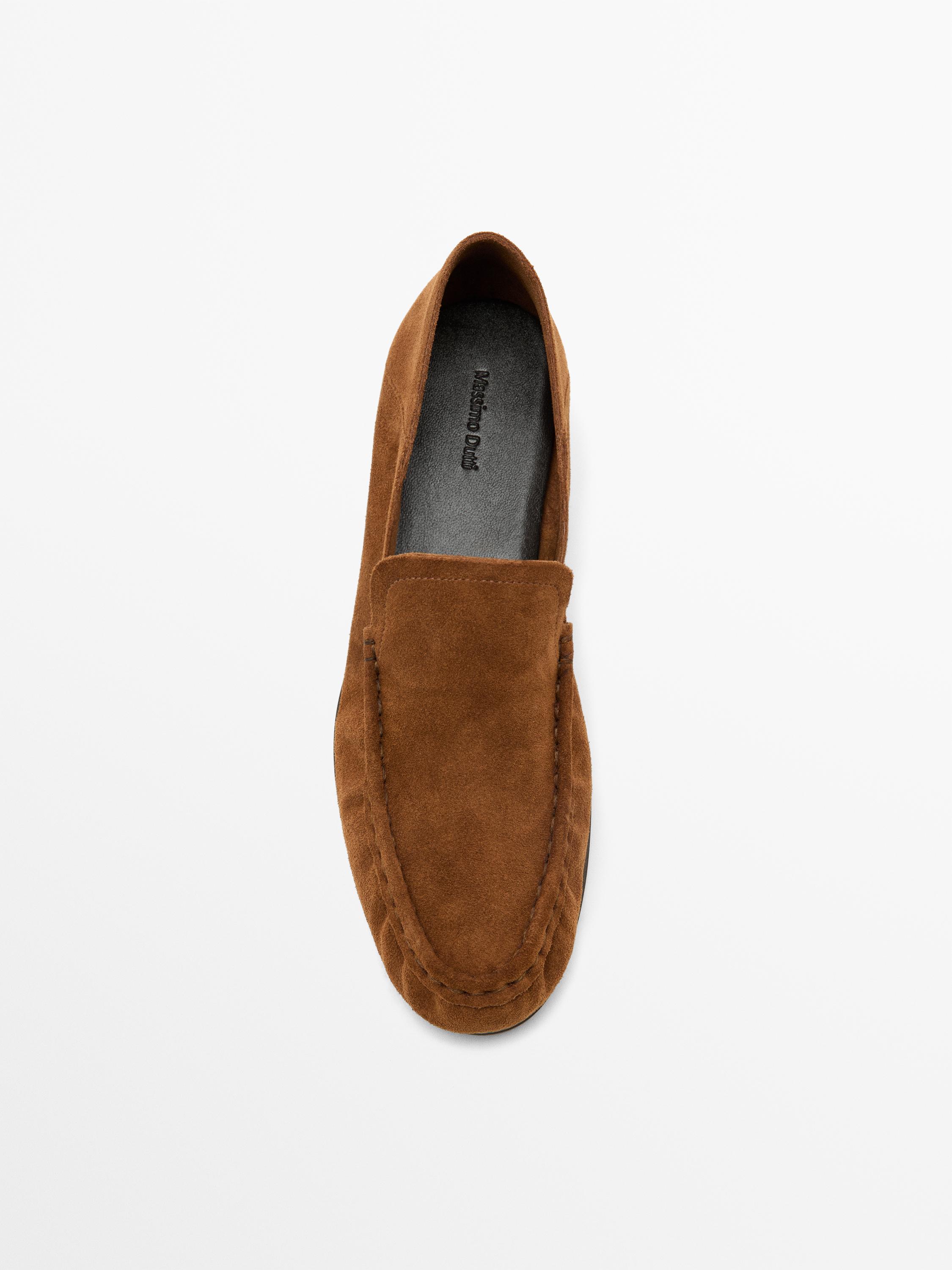 Soft split leather loafers